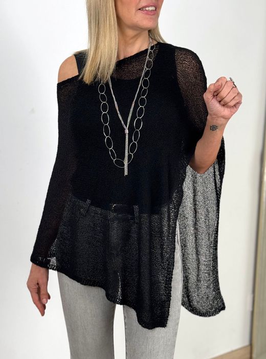 Poncho calado Begur beige