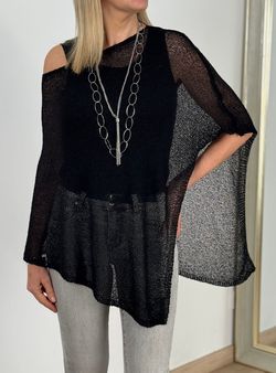 Poncho calado Begur negro