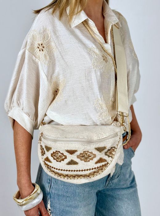 Riñonera Boho beige