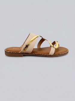 Sandalias Serpiente beige-oro
