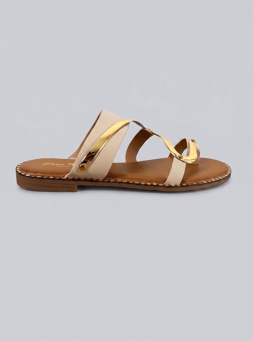 Sandalias Serpiente beige-oro
