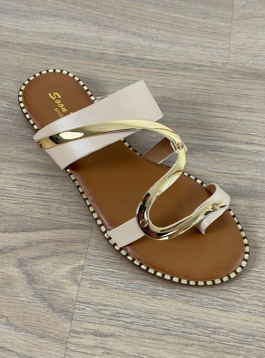 Sandalias Serpiente beige-oro