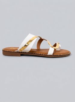 Sandalias Serpiente blanco-oro