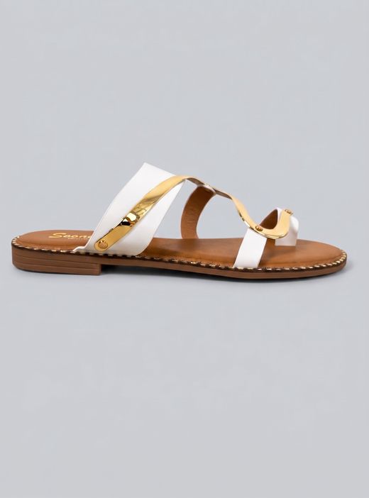Sandalias Serpiente blanco-oro