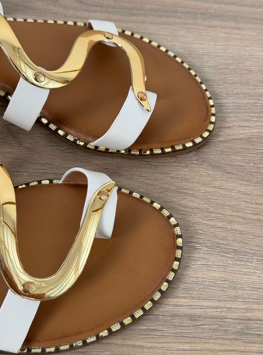 Sandalias Serpiente blanco-oro
