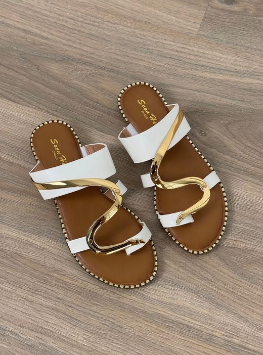 Sandalias Serpiente blanco-oro