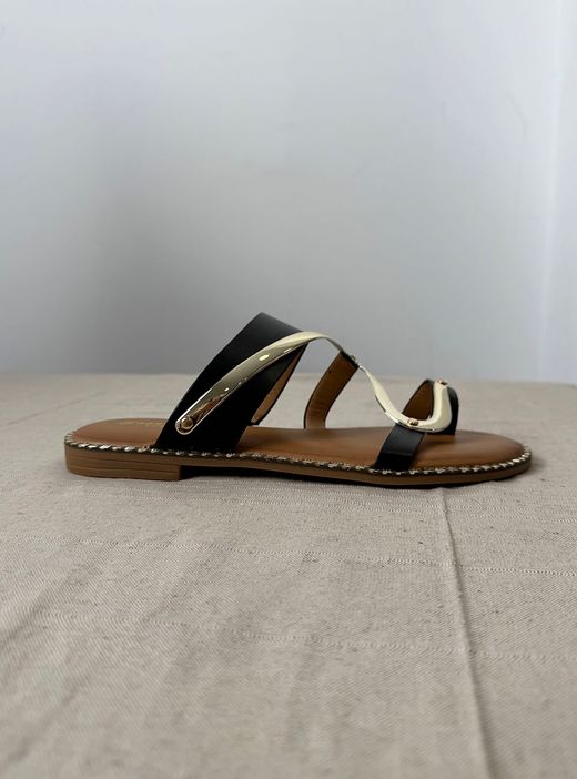 Sandalias Serpiente negro-oro