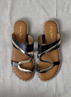 Sandalias Serpiente negro-oro