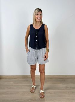 Short rayas blanco-azul