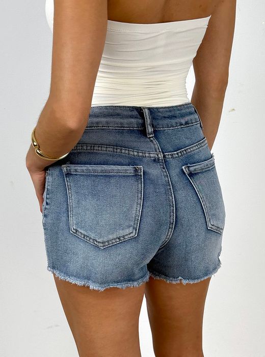 Short vaquero brillantitos azul