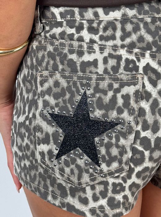 Shorts Estrella Leopardo beige