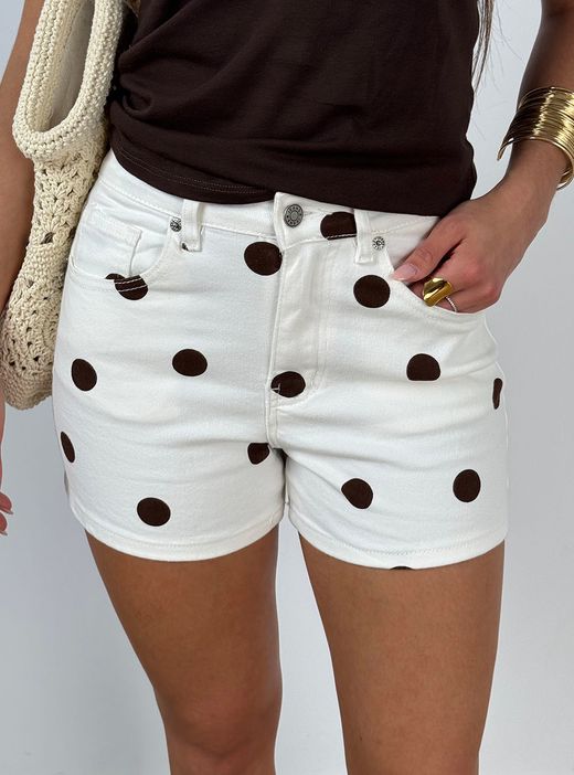 Shorts Vaqueros lunares blanco-marrón