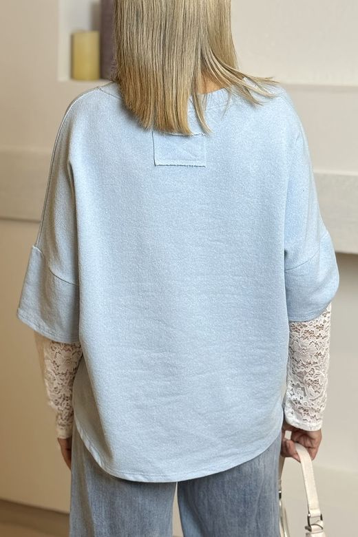 Sudadera Harvard celeste