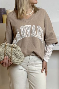 Sudadera Harvard tostado