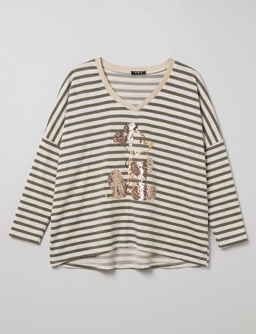 Sudadera Micky Golden Stripes Crudo-Kaki