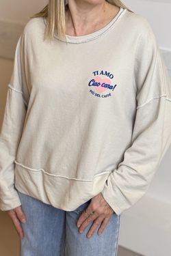 Sudadera Ti amo beige