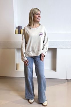 Sudadera Ti amo beige