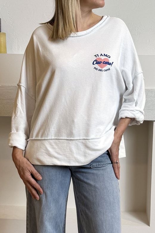 Sudadera Ti amo blanca