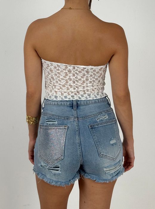 Top Bandeau Asimétrico blanco