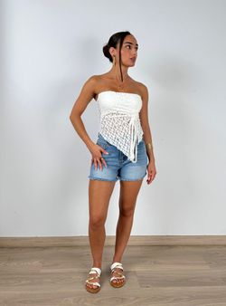 Top Bandeau Asimétrico blanco