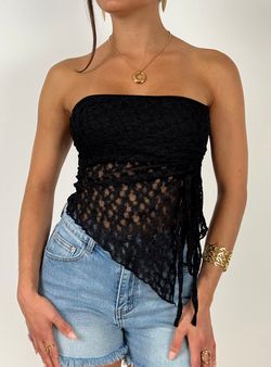 Top Bandeau Asimétrico negro