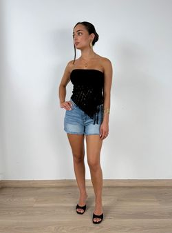 Top Bandeau Asimétrico negro