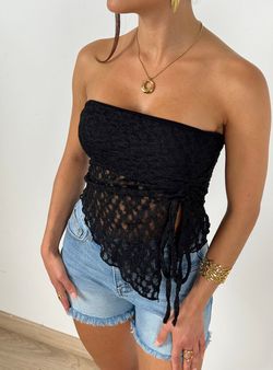 Top Bandeau Asimétrico negro