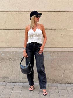 Top Halter Blonda Blanco
