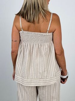 Top de rayas beige