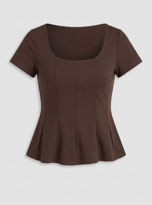 Top Peplum Marrón