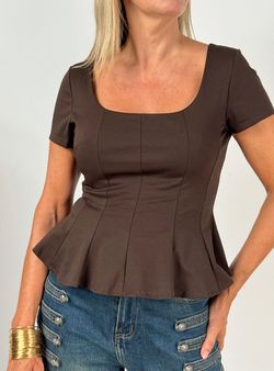 Top Peplum Marrón
