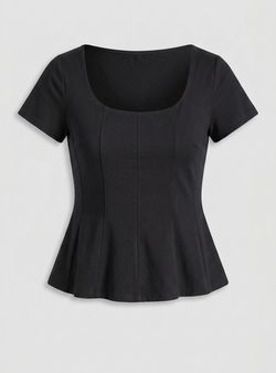 Top Peplum Negro