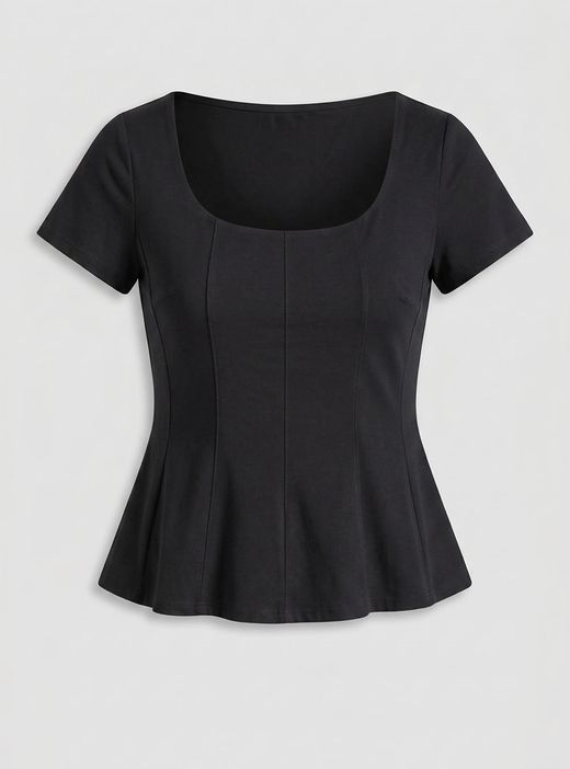 Top Peplum Negro