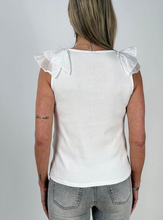 Top volantes Benedetta blanco