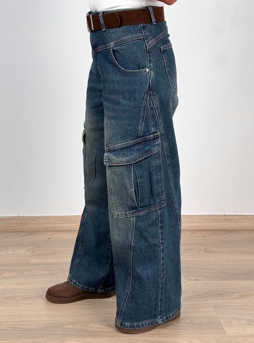 Vaquero Cargo Baggy Azul