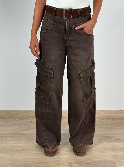 Vaquero Cargo Baggy Marrón