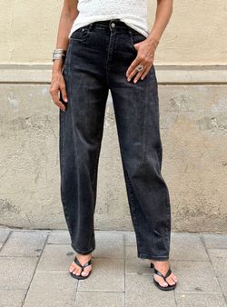 Vaqueros Barrel Black Denim