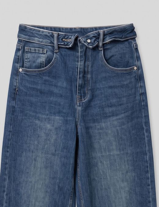 Vaqueros cintura vuelta azul denim