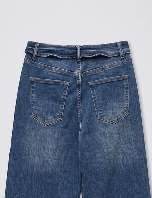 Vaqueros cintura vuelta azul denim
