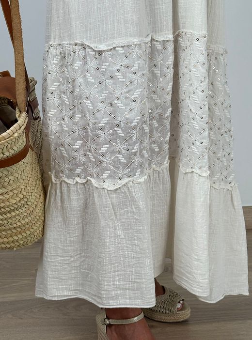 Vestido largo Alguer crudo