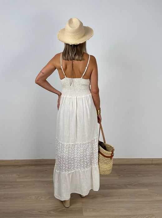 Vestido largo Alguer crudo