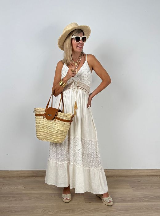 Vestido largo Alguer crudo