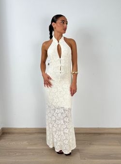 Vestido blonda Nicole crudo