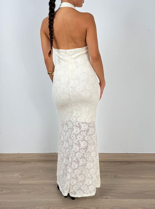 Vestido blonda Nicole crudo