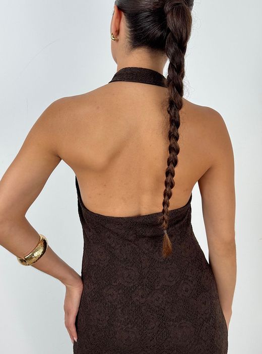 Vestido blonda Nicole marrón