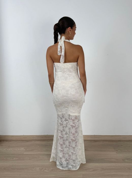 Vestido blonda Sara crudo