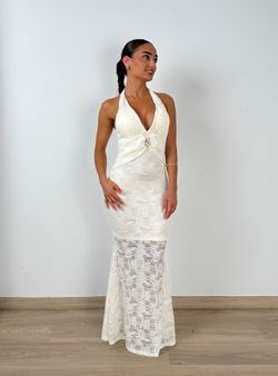 Vestido blonda Sara crudo