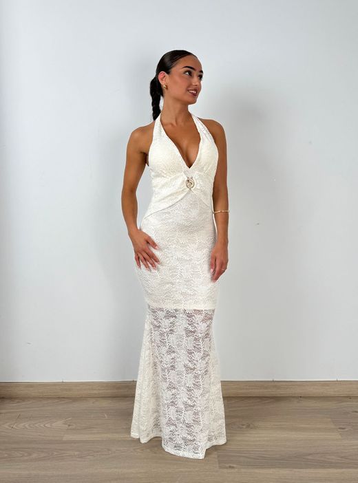 Vestido blonda Sara crudo