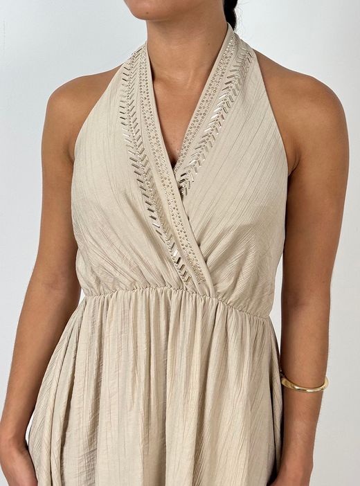 Vestido corto Brenda beige