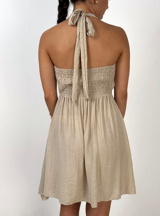 Vestido corto Brenda beige